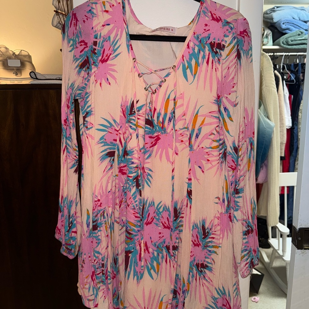 Izzy & Lola Pink Floral Dress